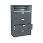 HON Brigade 600 Series 5-Drawer Lateral File Cabinet, Locking, Charcoal, Letter/Legal, 42"W (H695.L.S)