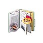Smead Classification Folders with SafeSHIELD Fasteners, 2" Expansion, Letter Size, 2 Dividers, Gray/Green, 10/Box (14076)