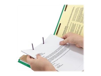 Smead 100% Recycled Pressboard Classification Folders, 2/5-Cut Tab, Letter Size, 2 Dividers, Green, 10/Box (14063)