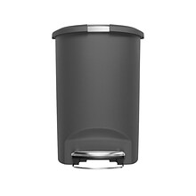 simplehuman Indoor Step Trash Can, Gray Plastic, 13 Gal. (CW1357)