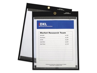 C-Line Magnetic Stitched Job Ticket Holder, 9" x 12", Black/Clear, 25/Pack (CLI85912)
