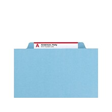 Smead Pressboard Classification Folders with SafeSHIELD Fasteners, 2 Expansion, Letter Size, 2 Divi