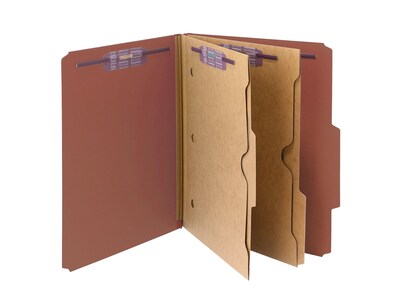 Smead Pressboard Classification Folders with SafeSHIELD Fasteners, 2 Expansion, Letter Size, 2 Divi