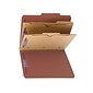 Smead Pressboard Classification Folders with SafeSHIELD Fasteners, 2" Expansion, Letter Size, 2 Dividers, Red, 10/Box (14079)