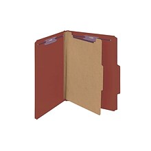 Smead Pressboard Classification Folders, 2 Expansion, Letter Size, 1 Divider, Red, 10/Box (13775)