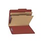 Smead Pressboard Classification Folders, 2" Expansion, Letter Size, 2 Dividers, Red, 10/Box (14075)