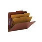 Smead Pressboard Classification Folders, 2" Expansion, Letter Size, 2 Dividers, Red, 10/Box (14075)