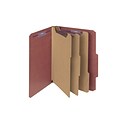 Smead Pressboard Classification Folders, 3 Expansion, Letter Size, 3 Dividers, Red, 10/Box (14092)