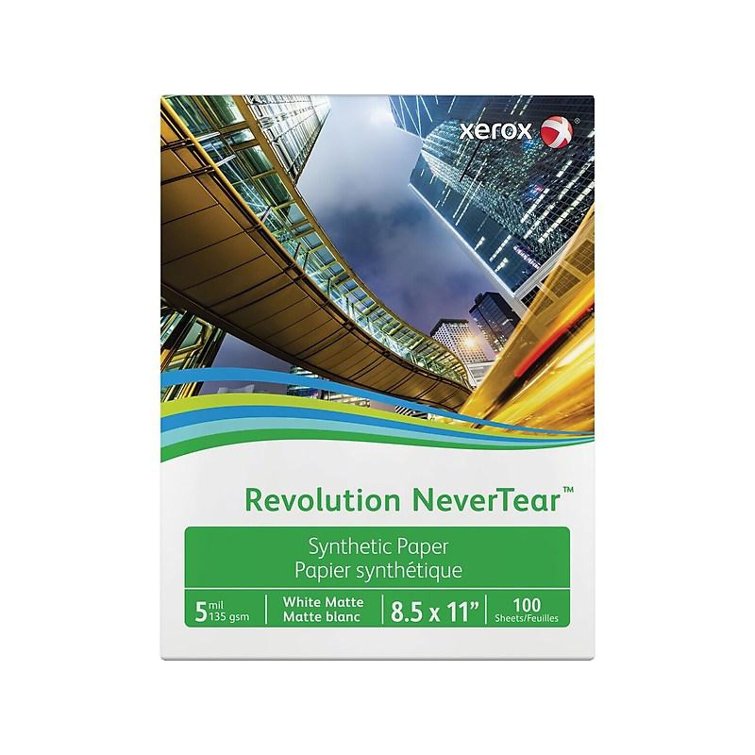 Xerox Revolution NeverTear Matte Presentation Paper, 8.5 x 11, 100 Sheets/Pack (3R20172)