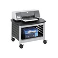 Safco Scoot Underdesk Metal Mobile Printer Stand with Lockable Wheels, Black/Silver (1855BL)