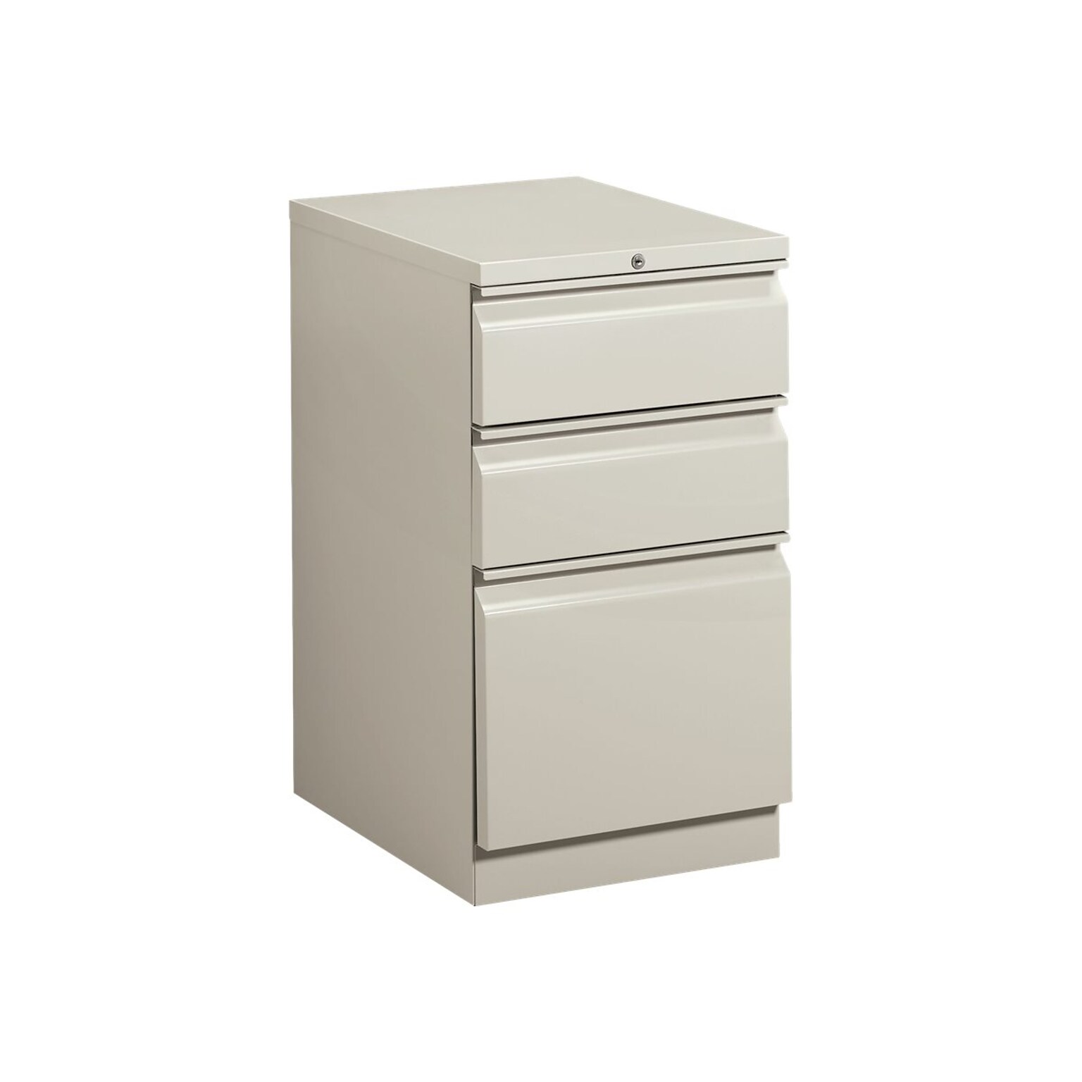 HON Brigade 3-Drawer Mobile Vertical File Cabinet, Letter Size, Lockable, 28H x 15W x 22.88D, Light Gray (HON33723RQ)