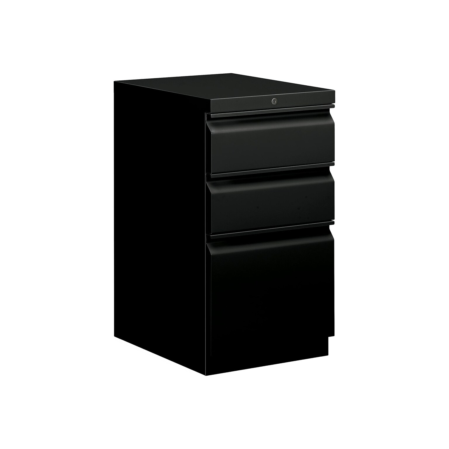 HON Brigade 3-Drawer Mobile Vertical File Cabinet, Letter Size, Lockable, 28H x 15W x 22.88D, Black (HON33723RP)