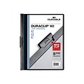 DURABLE Report Cover with DURACLIP, Letter-size, Holds Up to 60 Pages, Clear Cover/Black, 25 per Box
