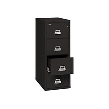 FireKing Classic 4-Drawer Vertical File Cabinet, Fire Resistant, Letter, Black, 31.56D  (4-1831-CBL