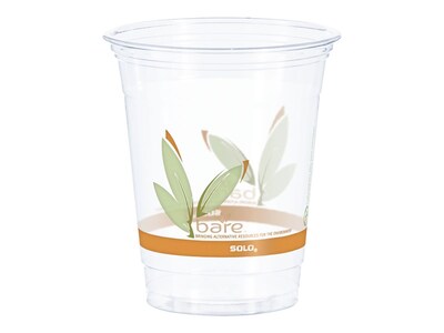 Solo Bare® Eco-Forward® Cold Cups, 12 Oz., Ultra Clear™, 1000/Carton (RTP12)