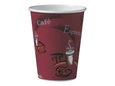Solo Bistro® Hot Cups, 12 Oz., Multicolor, 1000/Carton (412SIN-0041)