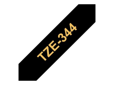 Brother P-touch TZe-344 Laminated Label Maker Tape, 3/4" x 26-2/10', Gold on Black (TZe-344)