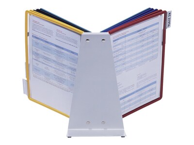 DURABLE Desktop Reference System, 10 Double-Sided Panels, Letter-Size, Assorted Colors, VARIO Design (536000)