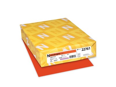 Astrobrights 65 lb. Cardstock Paper, 8.5 x 11, Orbit Orange, 250 Sheets/Pack (WAU22761)
