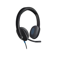 Logitech H540 Computer HD Headset, Over-the-Head, Black (981-000510)