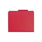 Smead Classification Folders with SafeSHIELD Fasteners, 2" Expansion, Letter Size, 2 Dividers, Bright Red, 10/Box (14031)