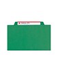 Smead Pressboard Classification Folders with SafeSHIELD Fasteners, 2" Expansion, Letter Size, 2 Dividers, Green, 10/Box (14033)