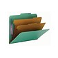 Smead Pressboard Classification Folders with SafeSHIELD Fasteners, 2" Expansion, Letter Size, 2 Dividers, Green, 10/Box (14033)