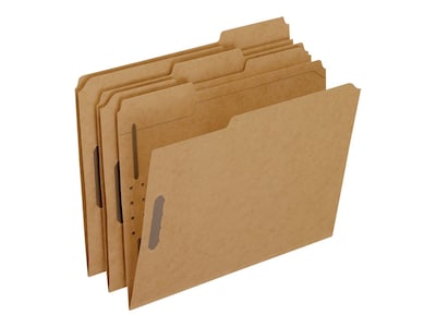 Pendaflex Kraft Fastener Folders, 2 Fasteners, 1/3 Cut Tabs, Letter,50/Box (PFXFK212)