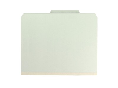 Smead Classification Folders with SafeSHIELD Fasteners, 2 Expansion, Letter Size, 1 Divider, Green/