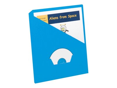 Oxford 1-Pocket Paper Handler Folders, Blue, 25/Pack (PFX 32902)