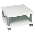 Safco Wave 2-Shelf Plastic/Poly Mobile Printer Stand with Lockable Wheels, Light Gray/Charcoal (1861