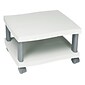Safco Wave 2-Shelf Plastic/Poly Mobile Printer Stand with Lockable Wheels, Light Gray/Charcoal (1861GR)