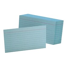 Oxford 3 x 5 Index Cards, Lined Blue, 100/Pack (OXF 7321 BLU)