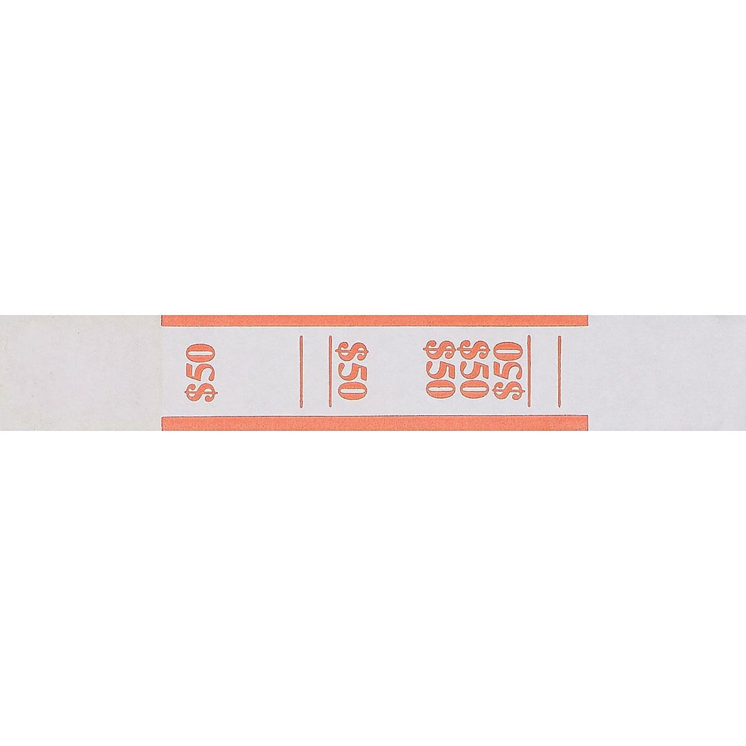 Pap-R Products Currency Straps, Orange/White, 1000/Pack (400050)