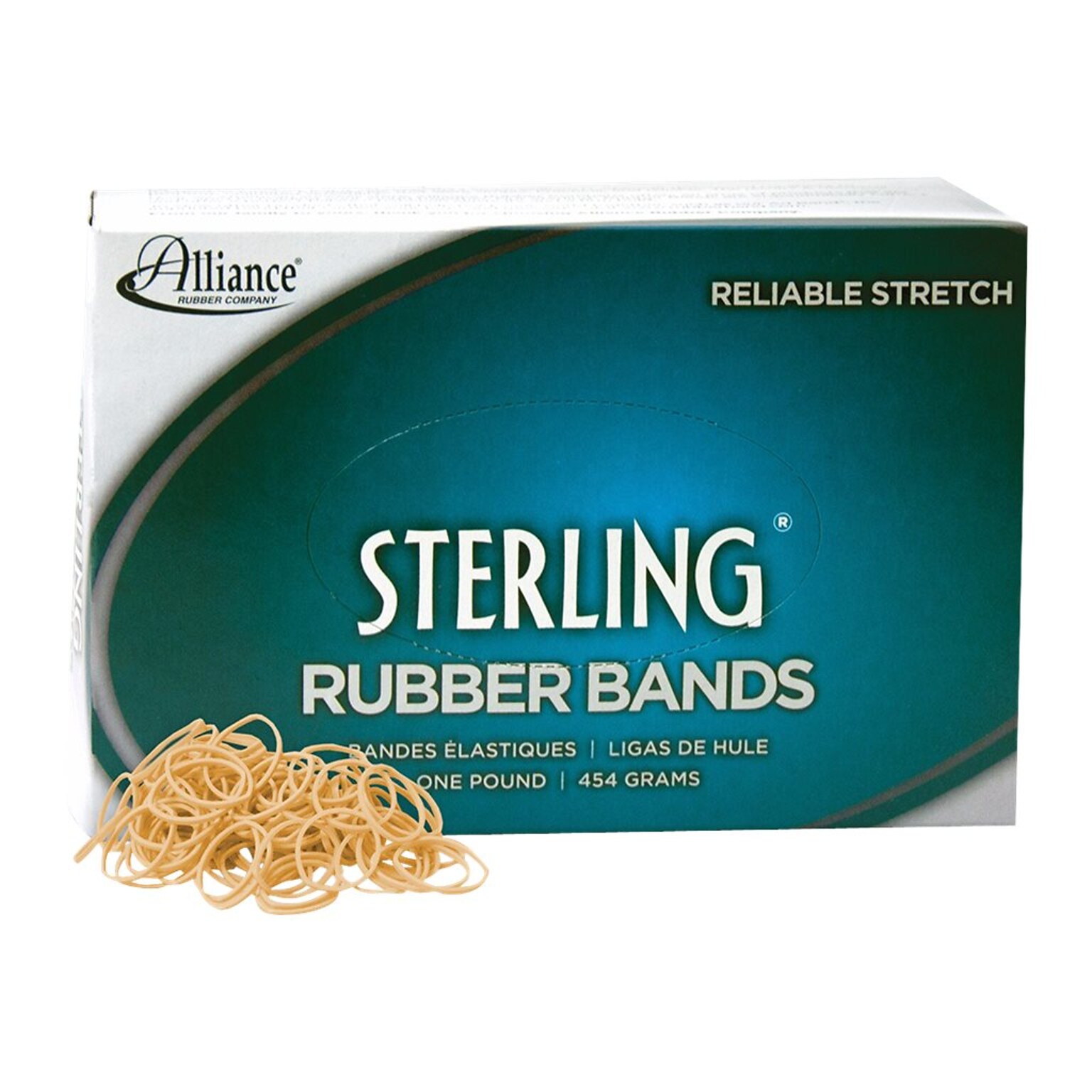 Alliance Sterling Multi-Purpose Rubber Bands, #10, 1-1/4L x 1/16W, 1 lb. Box, 5000/Box (24105)