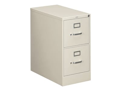 HON 310 Series 2-Drawer Vertical File Cabinet, Letter Size, Lockable, 29H x 15W x 26.5D, Putty (H