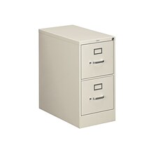 HON 310 Series 2-Drawer Vertical File Cabinet, Letter Size, Lockable, 29H x 15W x 26.5D, Putty (H