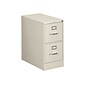 HON 310 Series 2-Drawer Vertical File Cabinet, Letter Size, Lockable, 29"H x 15"W x 26.5"D, Putty (HON312PL)
