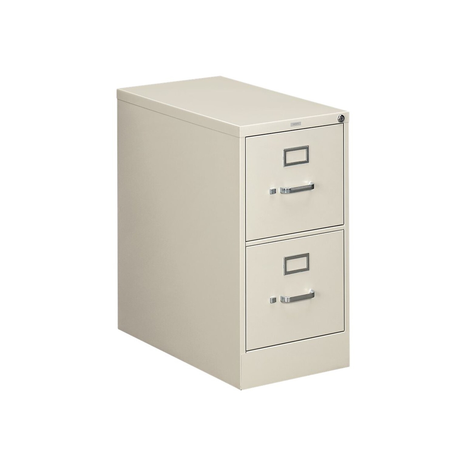 HON 310 Series 2-Drawer Vertical File Cabinet, Letter Size, Lockable, 29H x 15W x 26.5D, Putty (HON312PL)