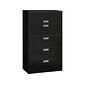 HON Brigade 600 Series 5-Drawer Lateral File Cabinet, Locking, Letter/Legal, Black, 42"W (HON695LP)
