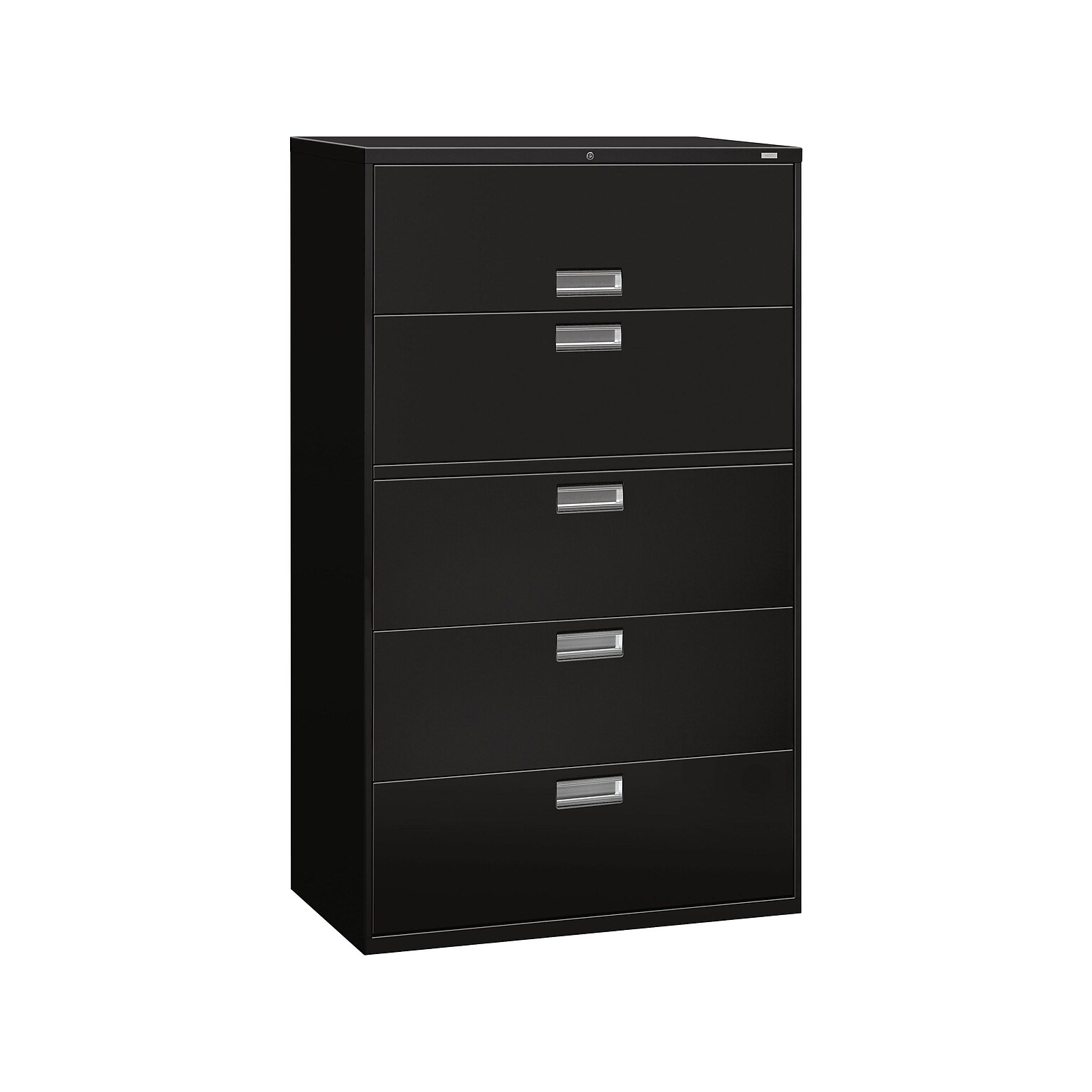 HON Brigade 600 Series 5-Drawer Lateral File Cabinet, Locking, Letter/Legal, Black, 42W (HON695LP)
