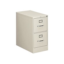 HON 310 Series 2-Drawer Vertical File Cabinet, Letter Size, Lockable, Gray, 26.5D (H312.P.Q)
