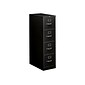 HON 310 Series 4-Drawer Vertical File Cabinet, Letter Size, Lockable, 52"H x 15"W x 26.5"D, Black (HON314PP)