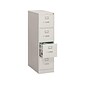 HON 310 Series 4-Drawer Vertical File Cabinet, Letter Size, Lockable, 52"H x 15"W x 26.5"D, Light Gray (HON314PQ)