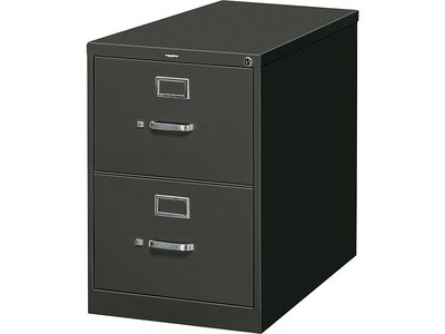 HON 310 Series 2-Drawer Vertical File Cabinet, Legal Size, Lockable, 29"H x 18.25"W x 26.5"D, Black (HON312CPP)