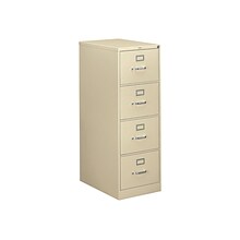 HON 310 Series 4-Drawer Vertical File Cabinet, Legal Size, Lockable, 52H x 18.25W x 26.5D, Putty