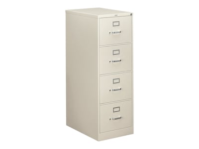 HON 310 Series 4-Drawer Vertical File Cabinet, Legal Size, Lockable, 52H x 18.25W x 26.5D, Light