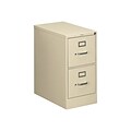 HON 510 Series 2-Drawer Vertical File Cabinet, Locking, Letter, Putty/Beige, 25D (HON512PL)