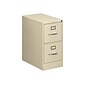 HON 510 Series 2-Drawer Vertical File Cabinet, Locking, Letter, Putty/Beige, 25"D (HON512PL)