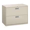 HON Brigade 600 Series 2-Drawer Lateral File Cabinet, Locking, Letter/Legal, Gray, 36W (HON682LQ)